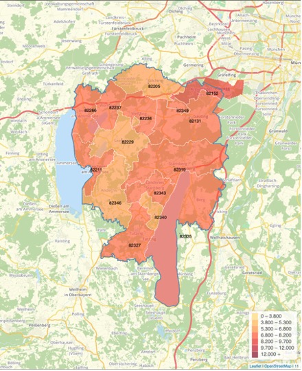 Karte Landkreis Starnberg Preise